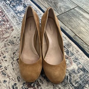 Suede Chunky Heel Pumps